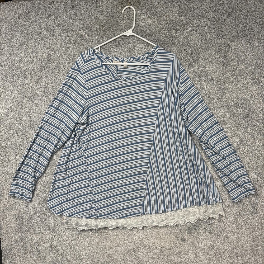 Logo Lori Goldstein Top 2X Plus Fishermancore Shabby Chic Lagenlook Cottagecore